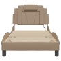 Estructura de cama con LED sin colchón cappuccino 90x200 cm