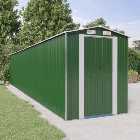 Cobertizo de jardín acero galvanizado verde 192x1021x223 cm