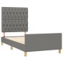 Bed frame with headboard in dark gray fabric 100x200 cm by vidaXL, Beds and slatted bases - Ref: Foro24-3125277, Price: 149,3...
