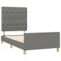 Bed frame with headboard in dark gray fabric 100x200 cm by vidaXL, Beds and slatted bases - Ref: Foro24-3125277, Price: 146,7...