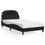 Estructura cama con luces LED cuero sintético negro 100x200 cm