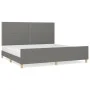 Bettgestell mit Kopfteil aus dunkelgrauem Stoff 200x200 cm von vidaXL, Betten und Lattenroste - Ref: Foro24-3125001, Preis: 2...