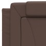 Estructura cama con luces LED cuero sintético marrón 100x200 cm