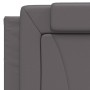 Estructura cama con luces LED cuero sintético gris 100x200 cm
