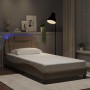 Estructura de cama con LED cuero sintético capuchino 100x200 cm