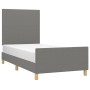 Bettgestell mit Kopfteil aus dunkelgrauem Stoff 90x200 cm von vidaXL, Betten und Lattenroste - Ref: Foro24-3124864, Preis: 14...