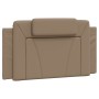 Estructura de cama con LED cuero sintético capuchino 100x200 cm