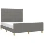 Bed frame with headboard in dark gray fabric 140x200 cm by vidaXL, Beds and slatted bases - Ref: Foro24-3125058, Price: 224,4...