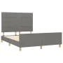 Bed frame with headboard in dark gray fabric 140x200 cm by vidaXL, Beds and slatted bases - Ref: Foro24-3125058, Price: 224,4...