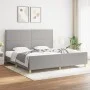 Light gray fabric bed frame with headboard 200x200 cm by vidaXL, Beds and slatted bases - Ref: Foro24-3125000, Price: 217,82 ...