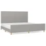 Light gray fabric bed frame with headboard 200x200 cm by vidaXL, Beds and slatted bases - Ref: Foro24-3125000, Price: 217,82 ...