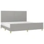 Light gray fabric bed frame with headboard 200x200 cm by vidaXL, Beds and slatted bases - Ref: Foro24-3125000, Price: 217,82 ...