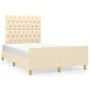 Estructura de cama con cabecero de tela color crema 120x200 cm de vidaXL, Camas y somieres - Ref: Foro24-3125289, Precio: 184...