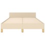 Bed frame with cream fabric headboard 120x200 cm by vidaXL, Beds and slatted bases - Ref: Foro24-3125289, Price: 186,59 €, Di...