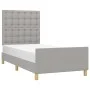 Light gray fabric bed frame with headboard 90x200 cm by vidaXL, Beds and slatted bases - Ref: Foro24-3125349, Price: 134,77 €...