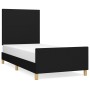 Bed frame with black fabric headboard 80x200 cm by vidaXL, Beds and slatted bases - Ref: Foro24-3124849, Price: 128,42 €, Dis...