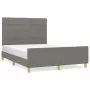 Dark gray fabric bed frame with headboard 140x190 cm by vidaXL, Beds and slatted bases - Ref: Foro24-3125050, Price: 223,61 €...