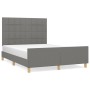 Dunkelgrauer Stoffbettrahmen mit Kopfteil 140x190 cm von vidaXL, Betten und Lattenroste - Ref: Foro24-3125050, Preis: 230,28 ...