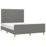 Dark gray fabric bed frame with headboard 140x190 cm by vidaXL, Beds and slatted bases - Ref: Foro24-3125050, Price: 223,61 €...