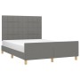Dunkelgrauer Stoffbettrahmen mit Kopfteil 140x190 cm von vidaXL, Betten und Lattenroste - Ref: Foro24-3125050, Preis: 230,28 ...