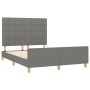 Dark gray fabric bed frame with headboard 140x190 cm by vidaXL, Beds and slatted bases - Ref: Foro24-3125050, Price: 230,28 €...