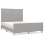 Light gray fabric bed frame with headboard 140x200 cm by vidaXL, Beds and slatted bases - Ref: Foro24-3124895, Price: 232,30 ...