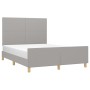 Light gray fabric bed frame with headboard 140x200 cm by vidaXL, Beds and slatted bases - Ref: Foro24-3124895, Price: 232,30 ...