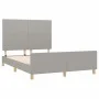 Estructura de cama con cabecero de tela gris claro 140x200 cm de vidaXL, Camas y somieres - Ref: Foro24-3124895, Precio: 230,...