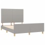 Light gray fabric bed frame with headboard 140x200 cm by vidaXL, Beds and slatted bases - Ref: Foro24-3124895, Price: 232,30 ...