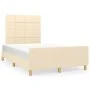 Bed frame with cream fabric headboard 120x200 cm by vidaXL, Beds and slatted bases - Ref: Foro24-3125046, Price: 167,57 €, Di...