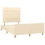 Bed frame with cream fabric headboard 120x200 cm by vidaXL, Beds and slatted bases - Ref: Foro24-3125046, Price: 167,57 €, Di...