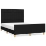 Bed frame with black fabric headboard 140x200 cm by vidaXL, Beds and slatted bases - Ref: Foro24-3125059, Price: 223,90 €, Di...