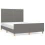 Bed frame with headboard in dark gray fabric 140x200 cm by vidaXL, Beds and slatted bases - Ref: Foro24-3124977, Price: 201,3...