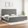 Bed frame with headboard dark gray fabric 200x200 cm by vidaXL, Beds and slatted bases - Ref: Foro24-3125082, Price: 243,06 €...