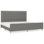 Estructura de cama con cabecero tela gris oscuro 200x200 cm de vidaXL, Camas y somieres - Ref: Foro24-3125082, Precio: 241,44 €