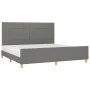 Bed frame with headboard dark gray fabric 200x200 cm by vidaXL, Beds and slatted bases - Ref: Foro24-3125082, Price: 243,06 €...
