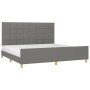Estructura de cama con cabecero tela gris oscuro 200x200 cm de vidaXL, Camas y somieres - Ref: Foro24-3125082, Precio: 241,44 €
