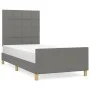 Bed frame with headboard in dark gray fabric 80x200 cm by vidaXL, Beds and slatted bases - Ref: Foro24-3125010, Price: 147,73...