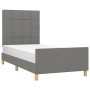 Bed frame with headboard in dark gray fabric 80x200 cm by vidaXL, Beds and slatted bases - Ref: Foro24-3125010, Price: 152,86...