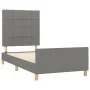 Bed frame with headboard in dark gray fabric 80x200 cm by vidaXL, Beds and slatted bases - Ref: Foro24-3125010, Price: 147,73...