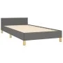 Bed frame with headboard in dark gray fabric 80x200 cm by vidaXL, Beds and slatted bases - Ref: Foro24-3125010, Price: 147,73...
