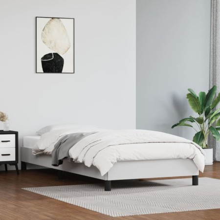 Bettgestell aus weißem Kunstleder, 90 x 200 cm von vidaXL, Betten und Lattenroste - Ref: Foro24-346881, Preis: 77,42 €, Rabat...