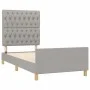 Light gray fabric bed frame with headboard 100x200 cm by vidaXL, Beds and slatted bases - Ref: Foro24-3125276, Price: 142,72 ...