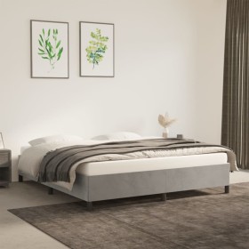 Hellgrauer Samtbettrahmen 160x200 cm von vidaXL, Betten und Lattenroste - Ref: Foro24-347330, Preis: 129,43 €, Rabatt: %