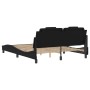 Estructura de cama con luces LED cuero PE negro 160x200 cm