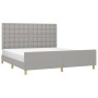 Bed frame with headboard light gray fabric 180x200 cm by vidaXL, Beds and slatted bases - Ref: Foro24-3125397, Price: 247,89 ...