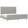 Bed frame with headboard light gray fabric 180x200 cm by vidaXL, Beds and slatted bases - Ref: Foro24-3125397, Price: 244,52 ...
