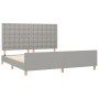 Bed frame with headboard light gray fabric 180x200 cm by vidaXL, Beds and slatted bases - Ref: Foro24-3125397, Price: 247,89 ...