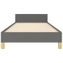 Bed frame with headboard in dark gray fabric 90x190 cm by vidaXL, Beds and slatted bases - Ref: Foro24-3125342, Price: 165,23...