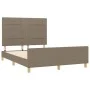 Bed frame with headboard in taupe gray fabric 140x200 cm by vidaXL, Beds and slatted bases - Ref: Foro24-3125061, Price: 204,...